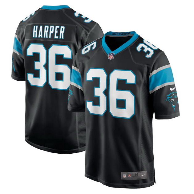 mens nike madre harper black carolina panthers game player jersey